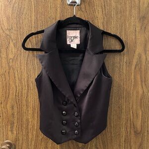 Kensie Girl Elegant Black Satin Vest